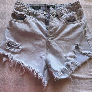 Whitewashed Denim Shorts